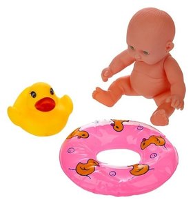 Игрушки для ванны Малыш и утёнок с кругом набор 3 шт Крошка Я