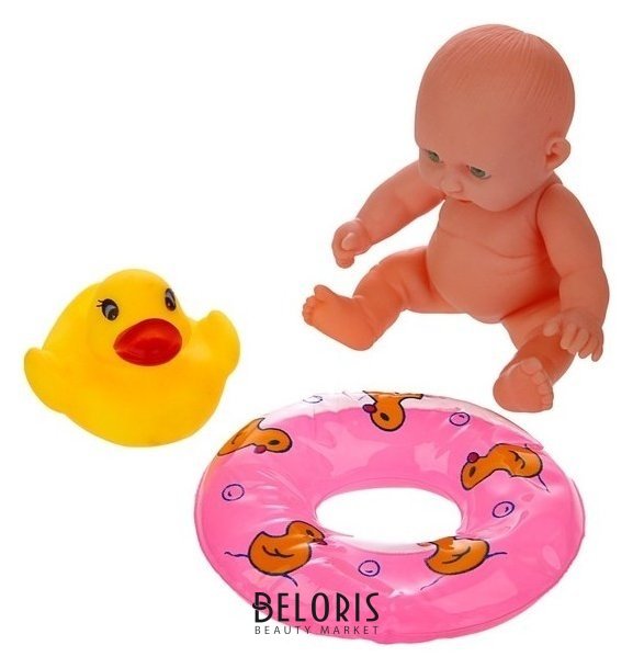 Игрушки для ванны Малыш и утёнок с кругом набор 3 шт Крошка Я