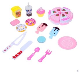Игровой набор продуктов Тортик с посудой и сладостями 