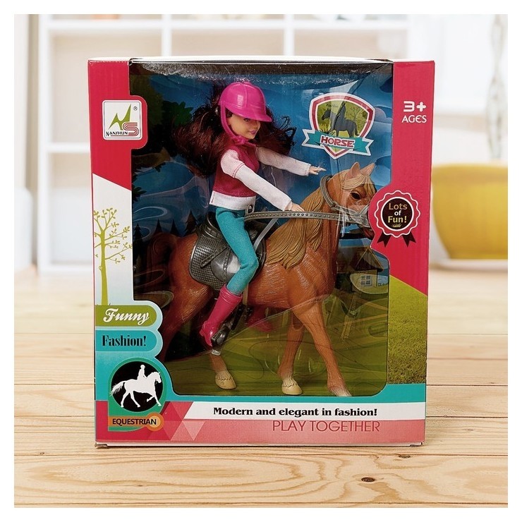 Набор игровой лошадка с куклой шарнирной с аксессуарами