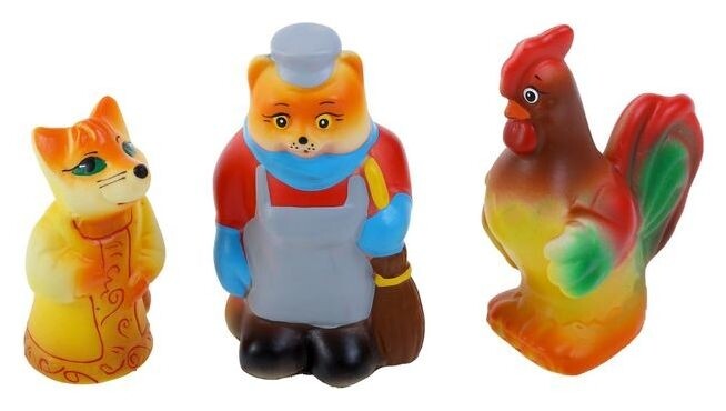 Набор резиновых игрушек "Кот, лиса и петух"  Кудесники