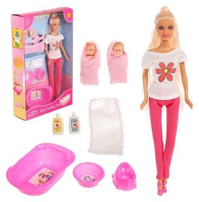 Кукла модель Лидия с малышами и аксессуарами Defa Lucy