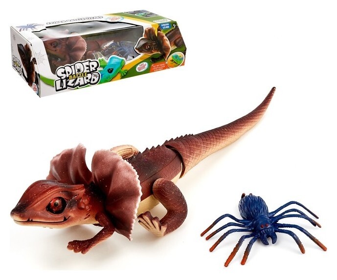 Набор животных «Ящерица против паука», работает от батареек  
