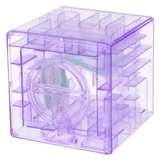 Головоломка Кубический лабиринт копилка с денежкой 9х9х9 см 409₽