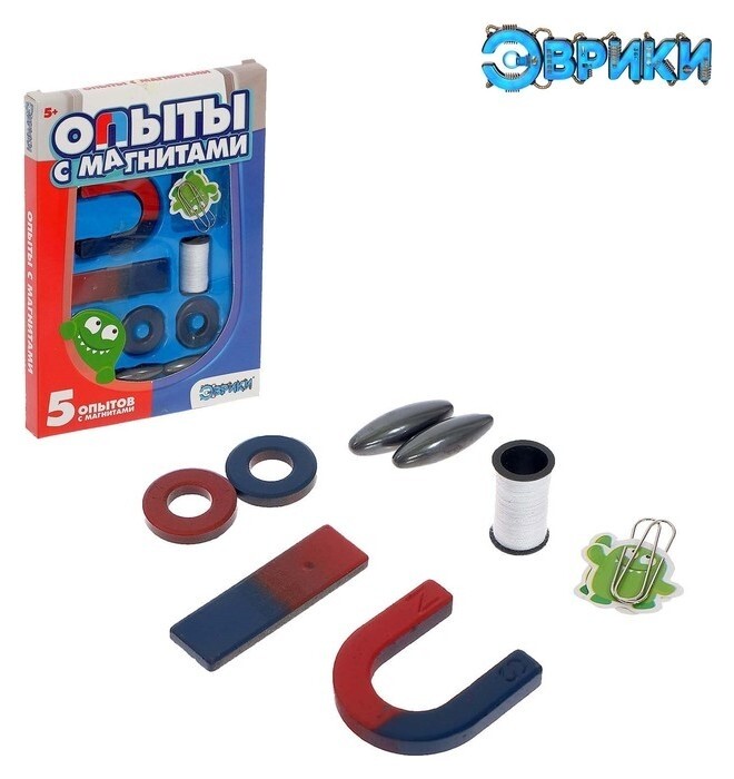 Набор для опытов Опыты с магнитами 5 опытов  Эврики
