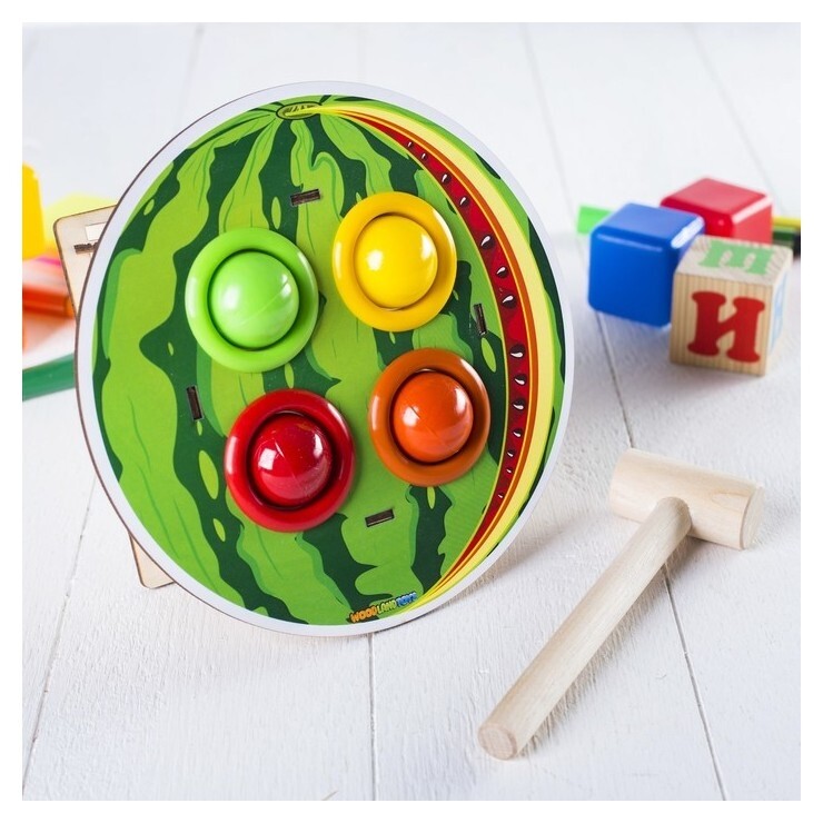 Стучалка-сортер «Арбуз» с молотком  Woodlandtoys