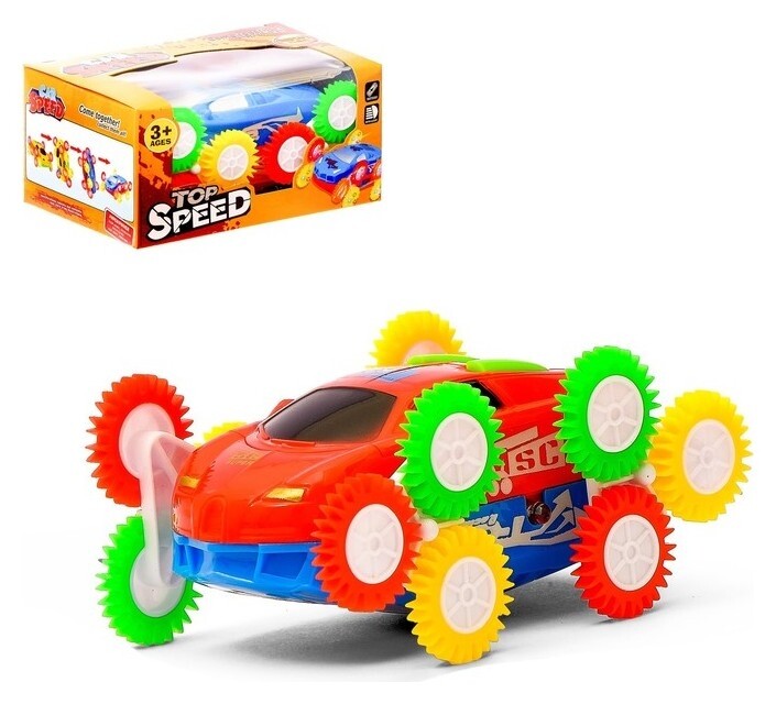 Машина-перевёртыш «Гонка» двухсторонняя, тройное колесо, световые эффекты  