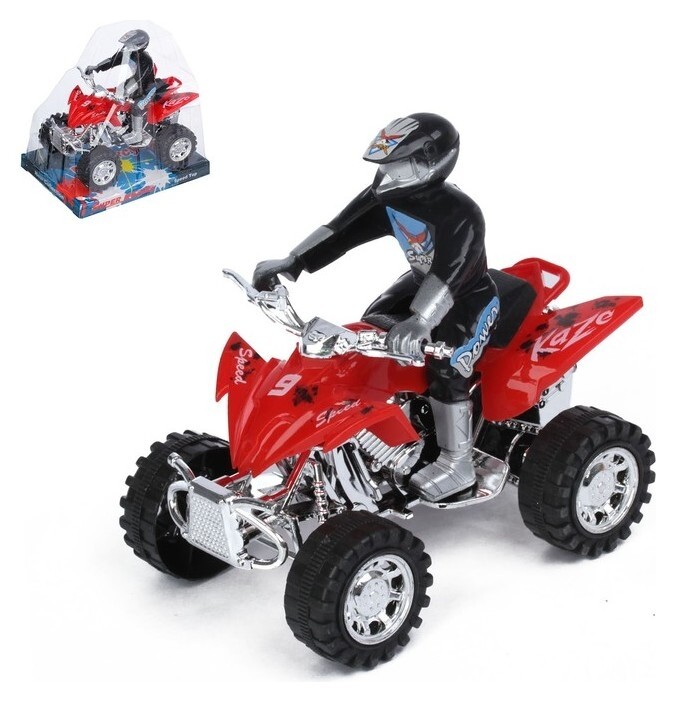 Мотоцикл инерционный «Квадрик» с гонщиком  