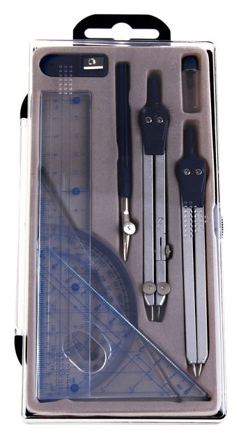 

Набор чертежный, 9 предметов, в пластиковом пенале