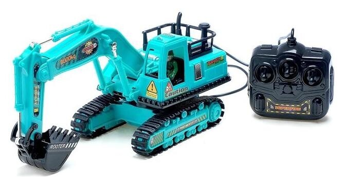 Экскаватор на дистанционном управлении «Строитель», работает от батареек, масштаб 1:18  Автоград