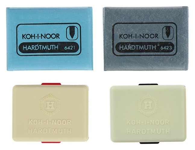 

Набор ластиков-клячек 4шт Koh-i-noor 6421/18, 6421/18, 6422/15, 6426/15, 3 син, 1 красн