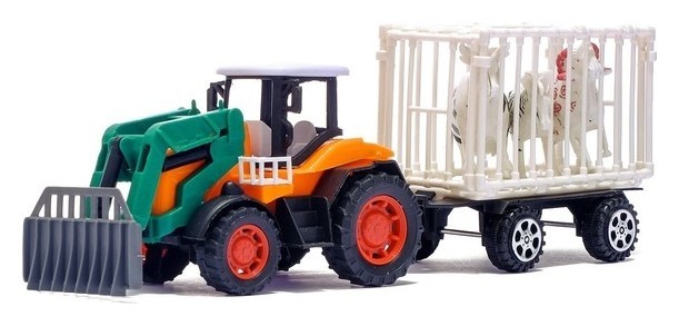 Трактор инерционный «Фермер» с прицепом и животными