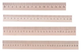 Набор 4 линейки деревянные: 15 см, 20 см, 25 см, 30 см Calligrata