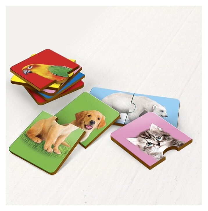 Пазл двойной «Животные», 12 пазлов, 24 детали Лесная мастерская