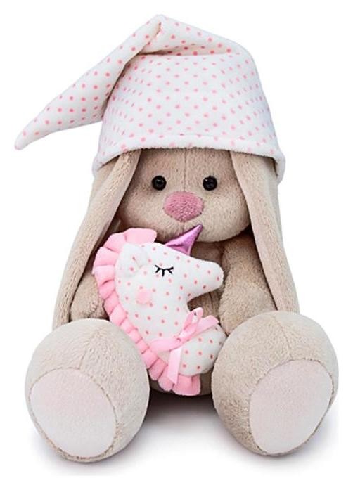 

Мягкая игрушка Зайка Ми с розовой подушкой - единорогом