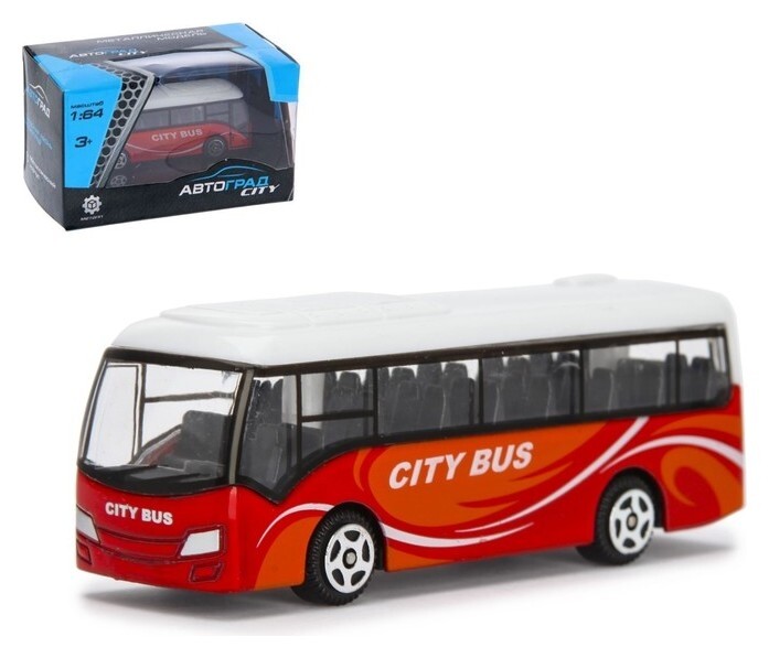 Автобус металлический «Междугородний» масштаб 1:64  Автоград