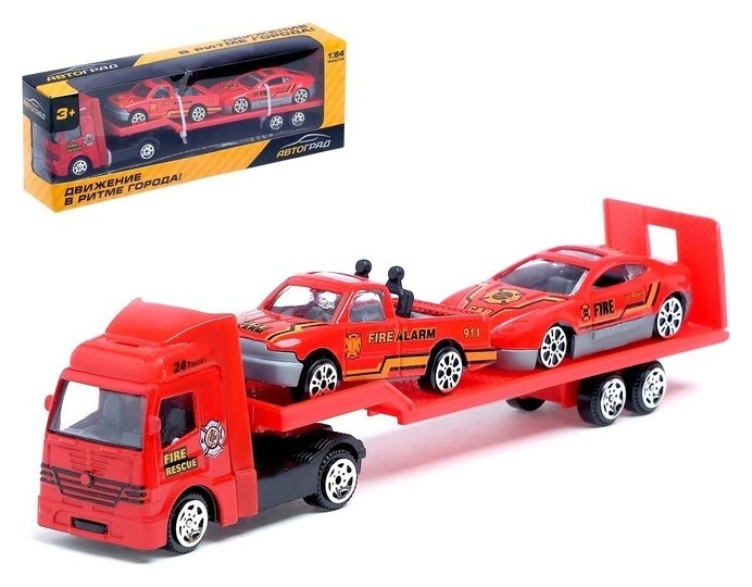 Машина металлическая Пожарный автовоз масштаб 1:64  Автоград