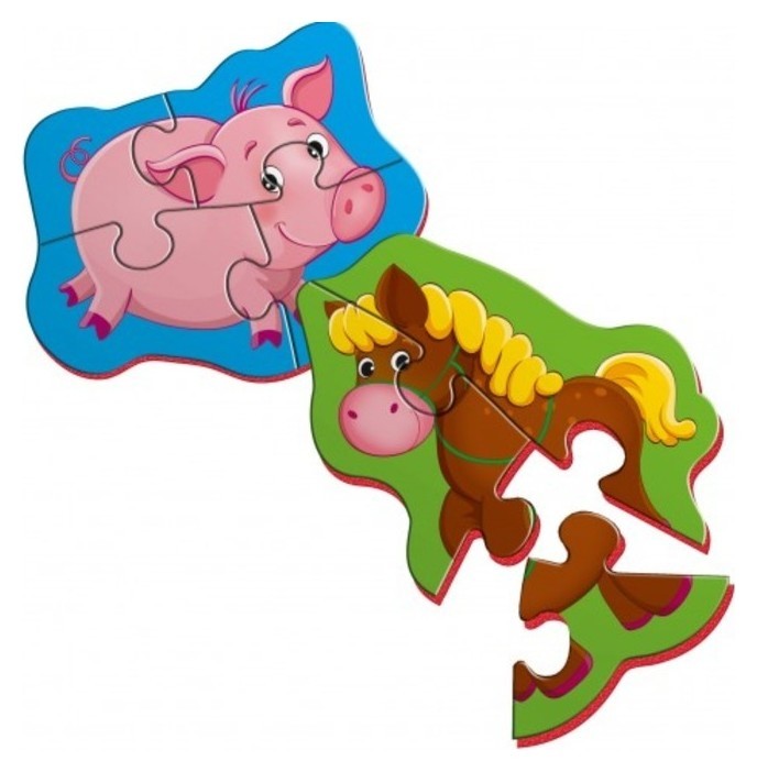 

Магнитный пазл «Лошадка и поросенок» 2 картинки