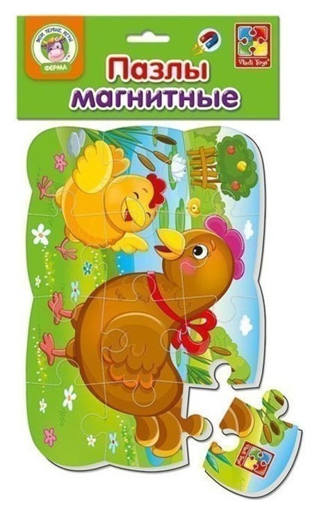 Магнитный пазл 12 элементов «Курочка» Vladi toys