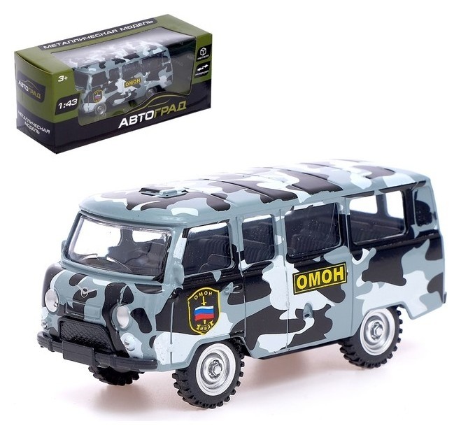 

Машина металлическая Микроавтобус ОМОН инерционная масштаб 1:43, Камуфляж