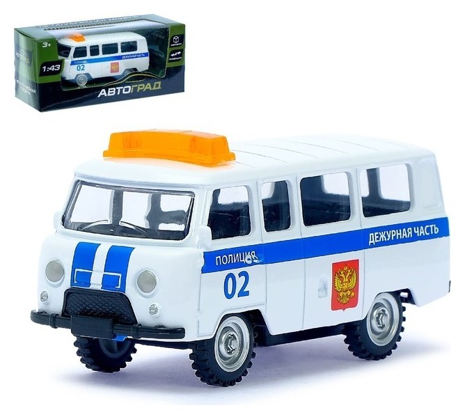 

Машина металлическая Микроавтобус полиция инерционная масштаб 1:43, Белый