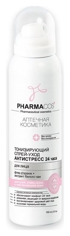 Спрей-уход для лица тонизирующий Антистресс 24 часа Pharmacos отзывы