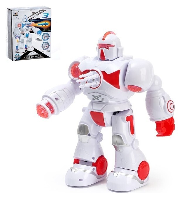 Робот Ракетчик световые и звуковые эффекты, стреляет ракетами, работает от батареек   