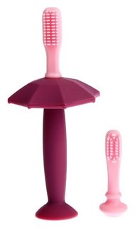 Зубная щётка детская Зонтик, силикон, с ограничителем для безопасности, от 3 мес. Крошка Я
