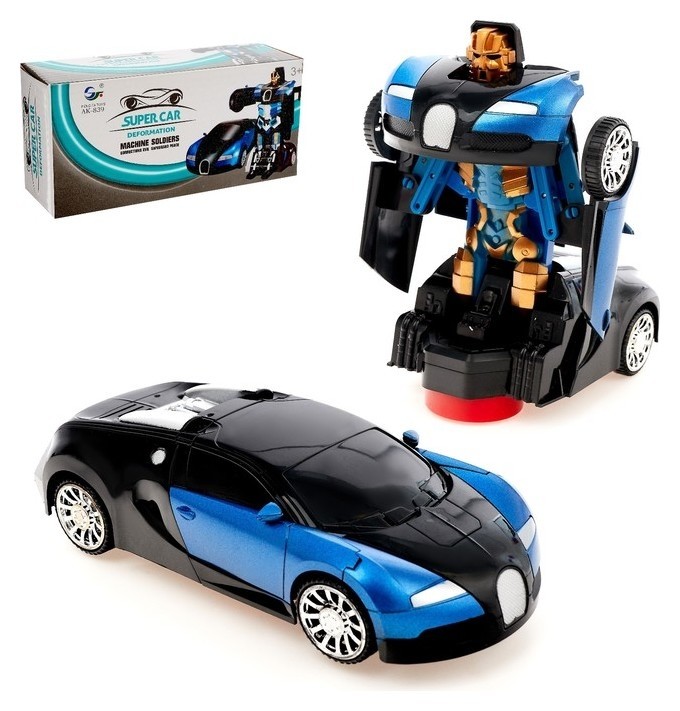 Машина-трансформер Автобот световые и звуковые эффекты, работает от батареек Super Car