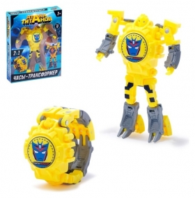 Робот-трансформер Часы с индикацией времени желтый Woow toys