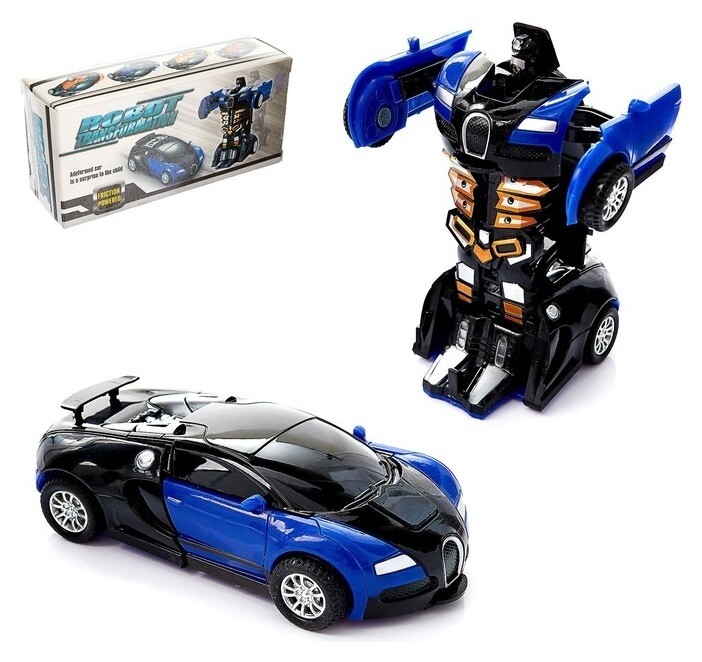 Робот-трансформер инерционный Спорткар трансформируется автоматически при столкновении   