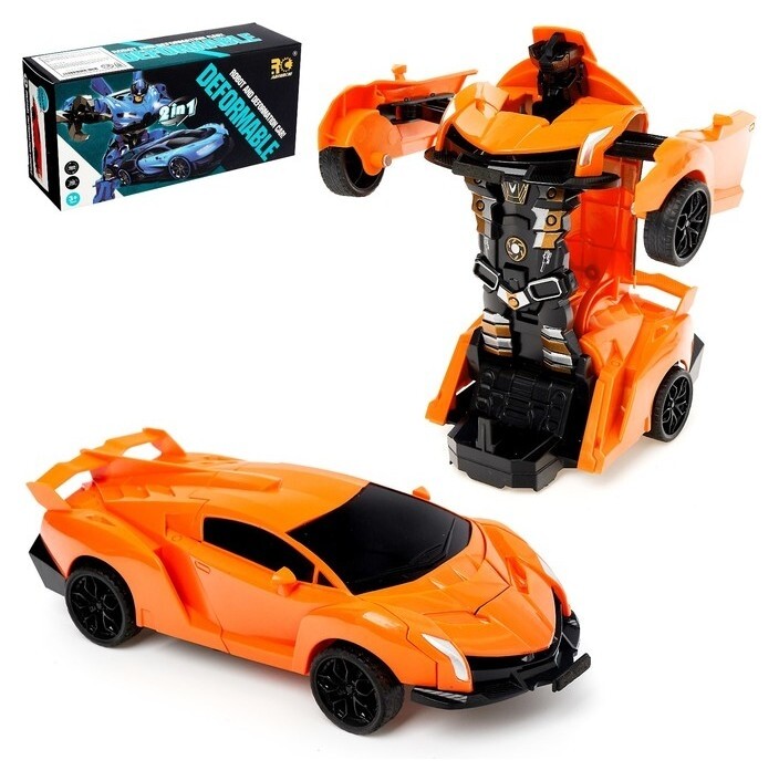 Робот-трансформер инерционный Автобот трансформируется при столкновении   