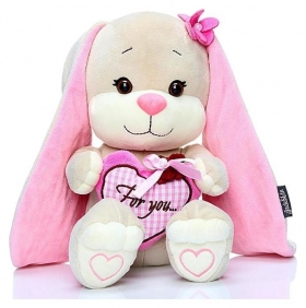Мягкая игрушка Зайка Лин с розовым сердцем 25 см Jack and Lin