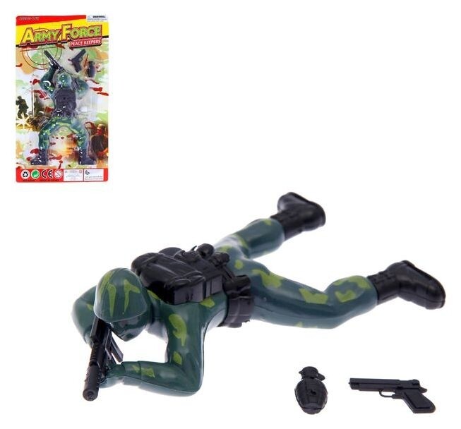 Фигурка солдатика Пехотинец заводной, ползает   