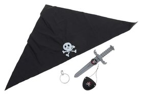 Набор пирата Черная бандана 4 предмета 
