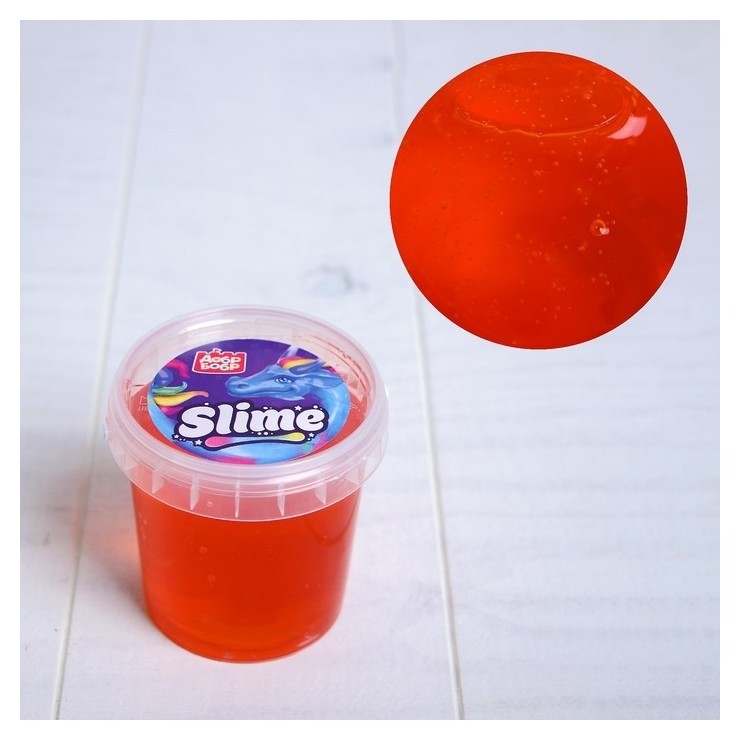 Слайм в ведёрке оранжевый ароматизированный