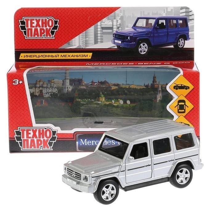 

Машина металлическая инерционная Mercedes-Benz G-Class, 12 см, Серебристый
