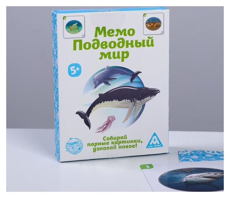 

Настольная игра Мемо Подводный мир 50 карточек