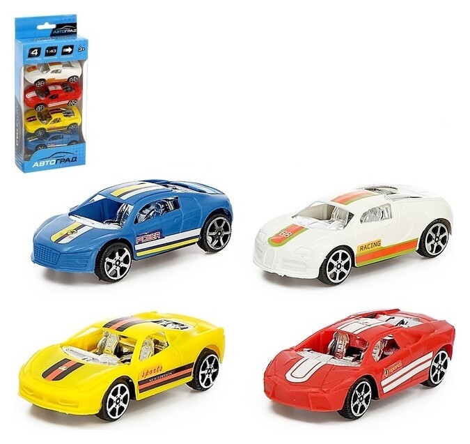Машина инерционная «Суперкар», набор 4 шт  Автоград