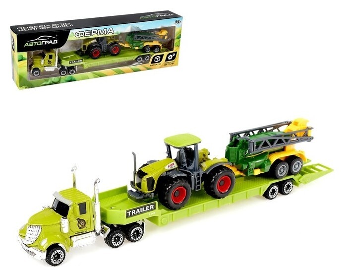 Грузовик металлический «Ферма» с трактором  Автоград