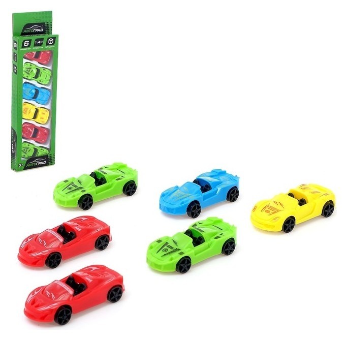 Набор гоночных машинок, 6 шт  Автоград