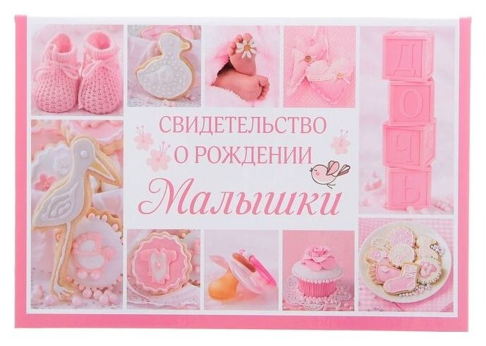 Папка для свидетельства о рождении девочки Коллаж  