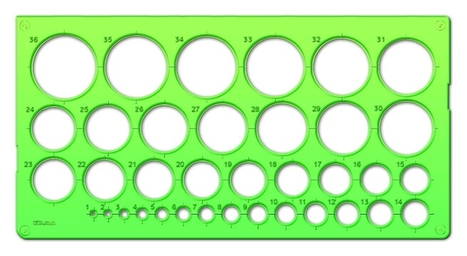 Трафарет окружностей 1-36 мм   Стамм