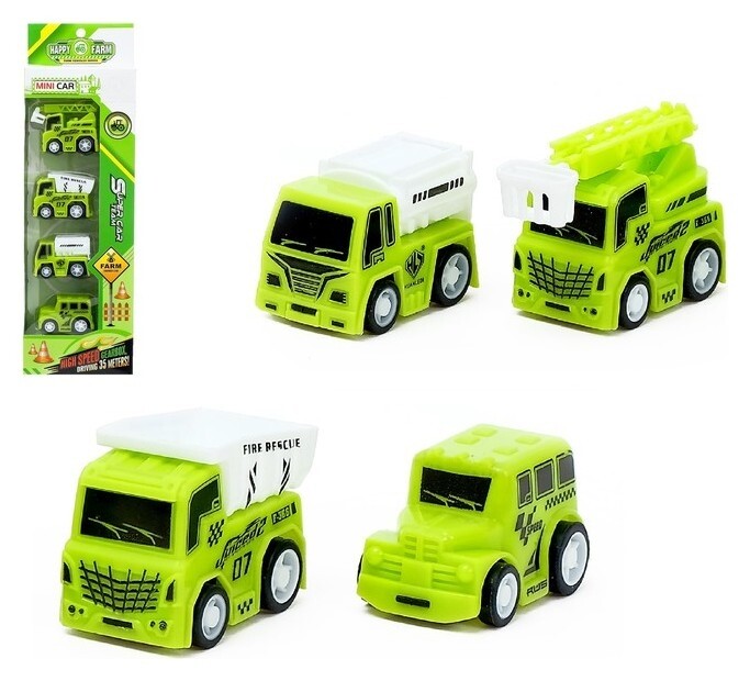 Набор инерционных машин «Спецслужба», 4 шт  