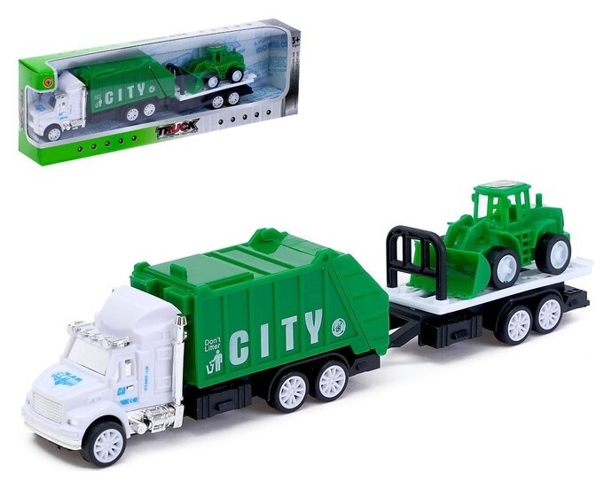 Грузовик инерционный «Городские службы» с трактором  