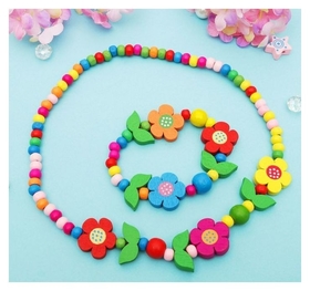 Набор детский 2 предмета: бусы, браслет, цветочное настроение  Выбражулька