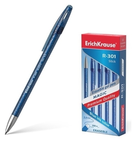 Ручка гелевая Пиши-стирай R-301 Magic Gel Цвет синий Erich krause