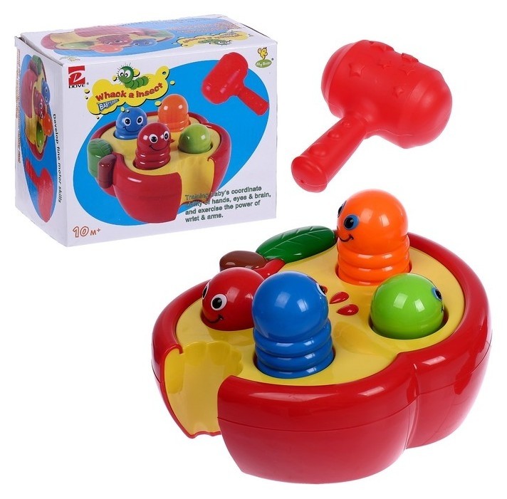 

Развивающая игрушка Стучалка Червячки, с молотком