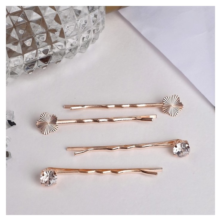 Невидимка для волос Кварта Золотистый Queen Fair