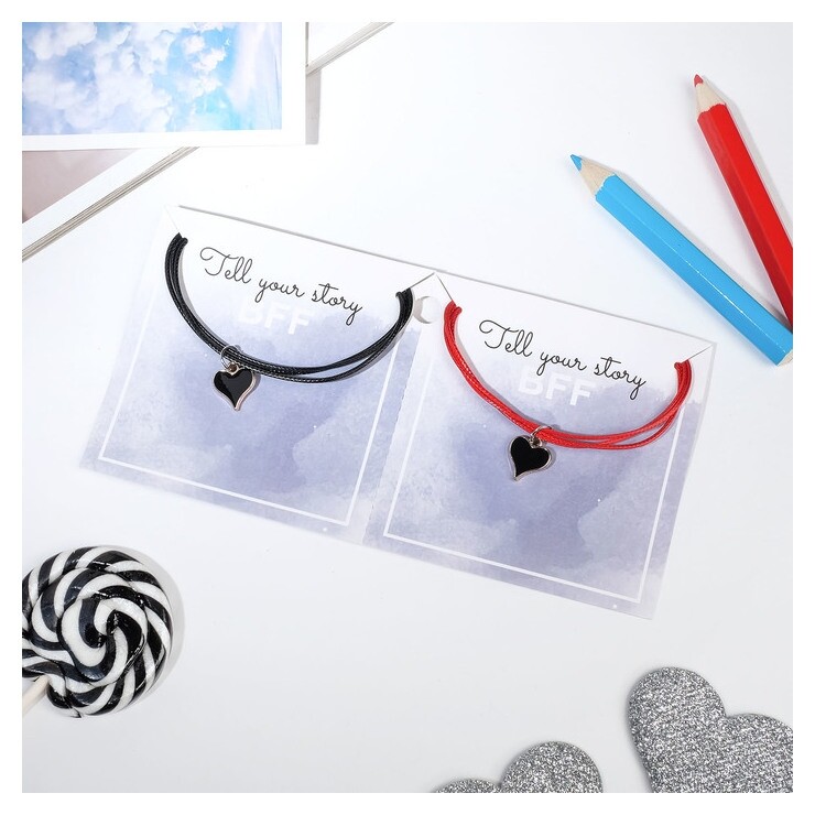 Браслет ассорти "Неразлучники" сердце  Tell your story